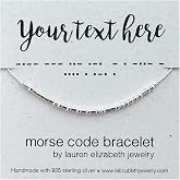Personalized Morse Code Bracelet - Custom Name Jewelry - Hidden Message Bracelet for Women - Sterling Silver Gift for Her - Customized with your own word, name, date or phrase