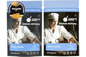 MODERNIST PANTRY Sodium Alginate + Calcium Lactate Value Pack ⊘ Non-GMO Vegan OU Kosher Certified - 100g/4oz (Bundle with 2 Items)