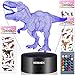Dinosaur Toys - 3D Dinosaur Night Lights for Kids, 7 Colors Changing Decor Lamp with 3 Dinosaur Stickers, Christmas and Birthday Gifts for Boys Girls