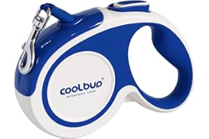 JOYPAWS Retractable Dog Leash, No Tangles, 16ft Heavy Duty Pet Walking Leash with Anti-Slip Handle for Large Dog up to 110 lbs, Strong Reflective Nylon Tape, One-Handed Brake, Pause, Lock(Blue,L)