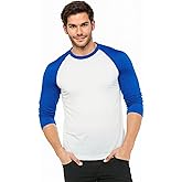 COUVER Men's 3/4 Sleeve Crew Neck Baseball Shirt, Casual Dynamic Cotton Raglan T Shirts, 1 Pack