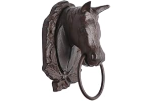 BRASSTAR Pop Top Rustic Cast Iron Antique Ox/Bull Hammer Door Knocker Finish Collectible - Antique Replica Rust Color PTZD009