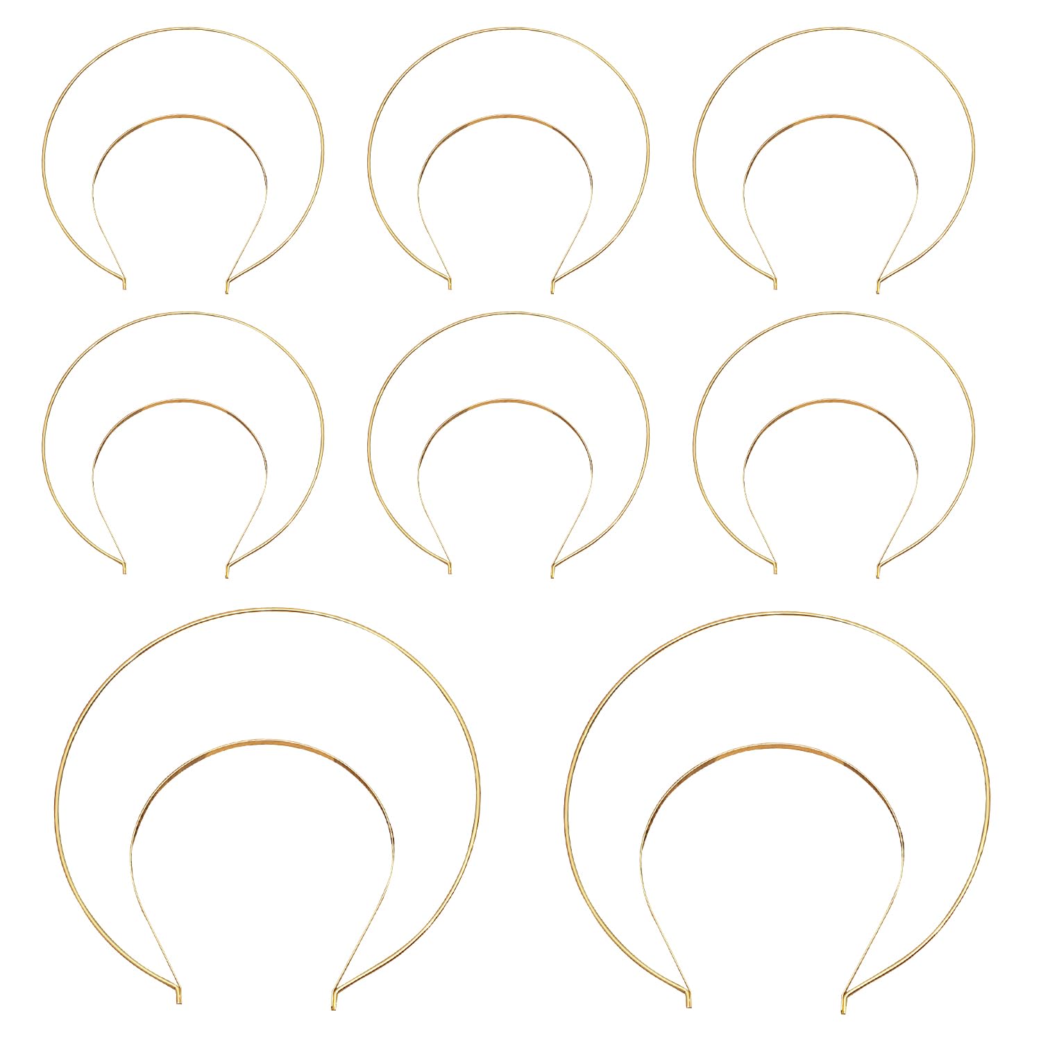 BORFUE 8pcs Angel Halo Headband Queen Crown Gothic Halo Crown Headband Goddess Graceful Tiara Hair Hoop for Women Bridal Wedding Cosplay Halloween Party Use