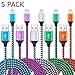 SyncTech Phone Cable Charger 3FT 5 Pack Cord Nylon Braided USB Syncing Fast Charging Compatible with Phone XS MAX XR X 8 8 Plus 7 7 Plus 6s 6s Plus 6 6 Plus (A.) 5 Pack - 3 Feet