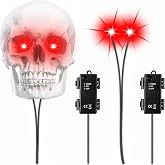 LED Glowing Eyes for Skeletons, Halloween Light up Eyes (Red, 2 Sets) | Waterproof, 6H Timer, Red Glowing Eyes Halloween Props, Red LED Eyes for Skeletons Masks Pumpkins, DIY Halloween Decorations