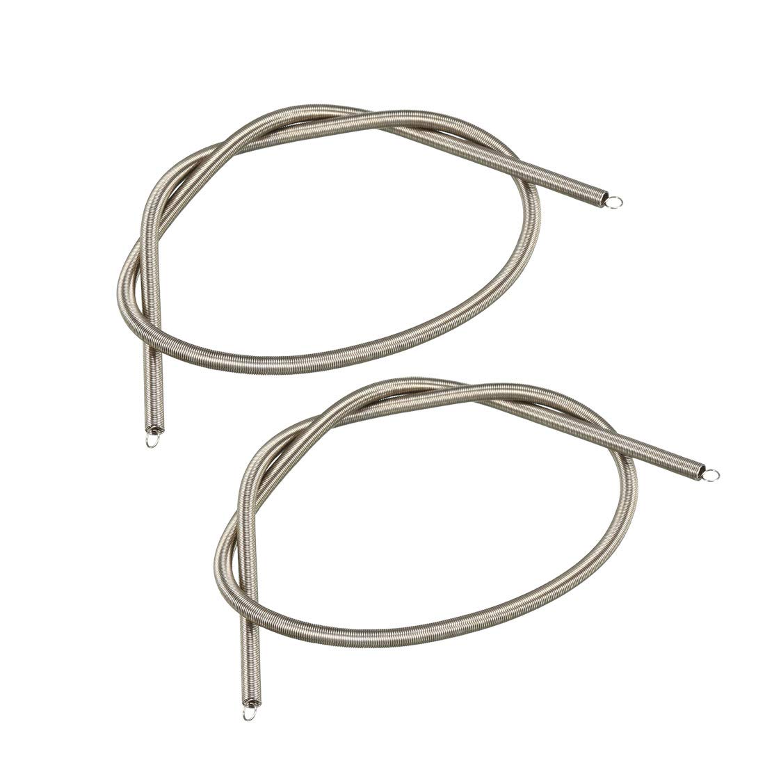 sourcing map Extended Tension Spring Wire Diameter 0.02", OD 0.16", Free Length 11.81" Stainless Steel Small Dual Hook Tension Spring for Machinery Construction Industrial 2pcs