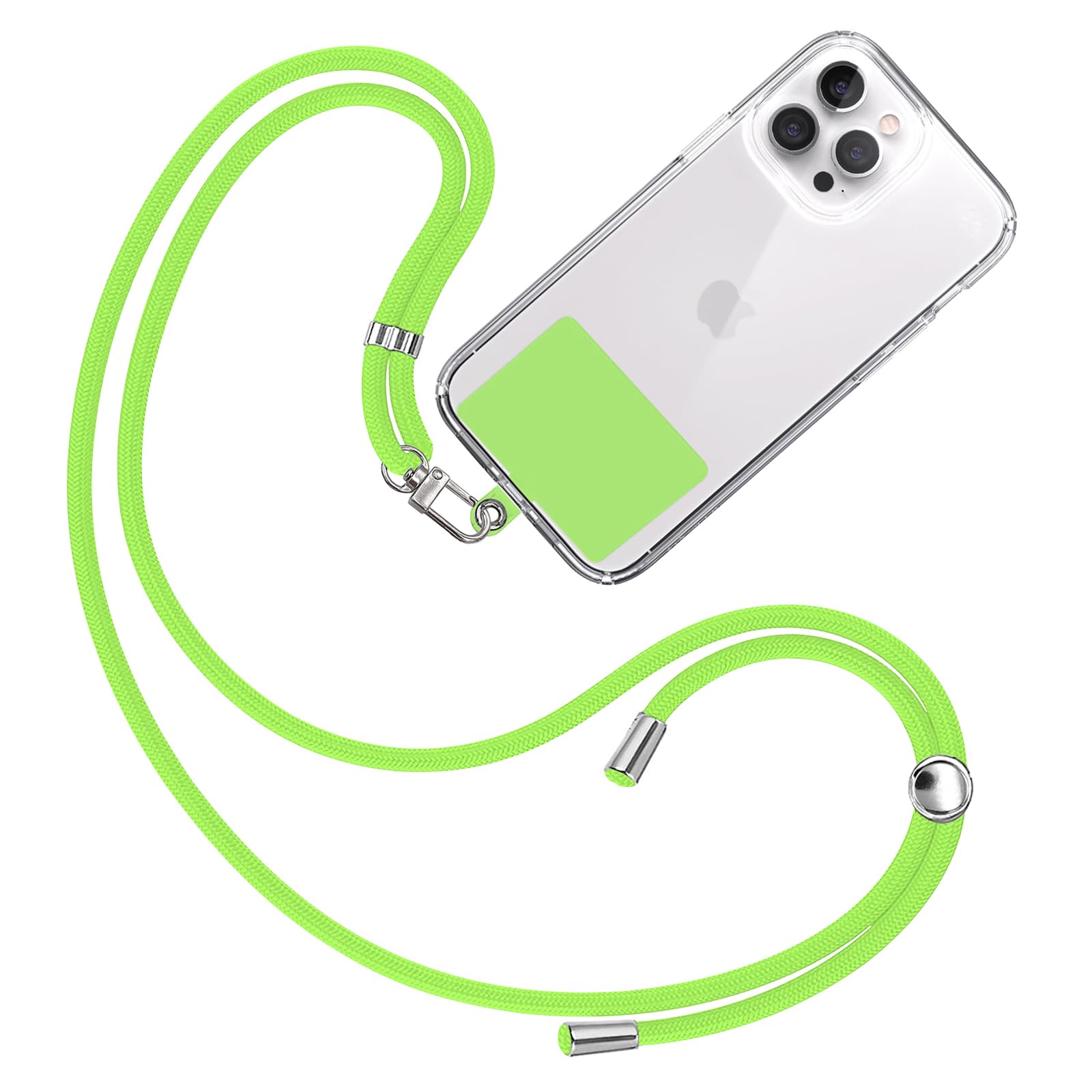 TBOC Mobile Phone Lanyard Lanyard, Mobile Phone Cord [Fluorine Green], Universal Neck Hanging, for Mobile Phone with Pad, Fluorine Green, Mobile Phone Strap Patch, Carabiner Mobile Phone Lanyard,