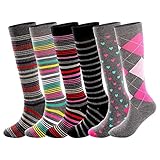 Running Cotton Compression Socks for Women& Men15-20mmhg Graduated 6 Pair Value Pack Knee High Nursing Socks, Maternity SocksA601