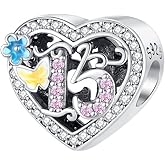 15 16 18 21 30 40 50 60 Love You Heart Butterfly Flowers Birthday Birth Date Memorial Bead Pendant 925 Sterling Silver Dangle Compatible With Pandora Moments Charm Bracelet