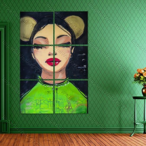 ImperialWallArt777 Graffiti Street Art Banksy Wall Decal Photo Vinyl Sticker (6 Piece Wall Art Mural) Mouse Ear Girl Design for Bedroom/Work (A1 QUALITY WALL STICKER)