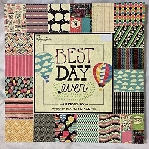 Best Day Ever 12x12 Scrapbooking Paper Pad, Celebrate Life, Hot Air Balloons