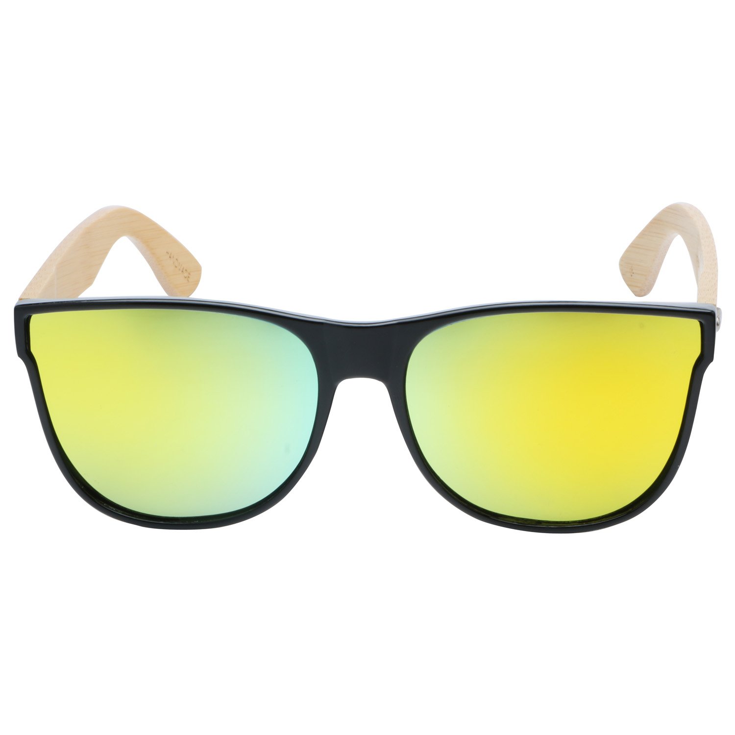 Ablibi Womens Unique Bamboo Sunglasses Polarized Eyewear in Gift Box (black, green)