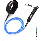 Abahub Surfboard Leash, 6/7/8/9/10 ft Straight Legrope Strap for Boards | Premium Surf Leash,Shortboard,Longboard,Durable,Tangle Free,Anti-Slip