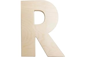 Darice U0993-R Bold Solid Wood Letter, Capital R, 12-Inch