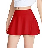 DEVOROPA Girls Tennis Skirts Stretch Adjustable Waist Youth Golf Athletic Pleated Skorts Lining Kids Cheer Shorts Pocket