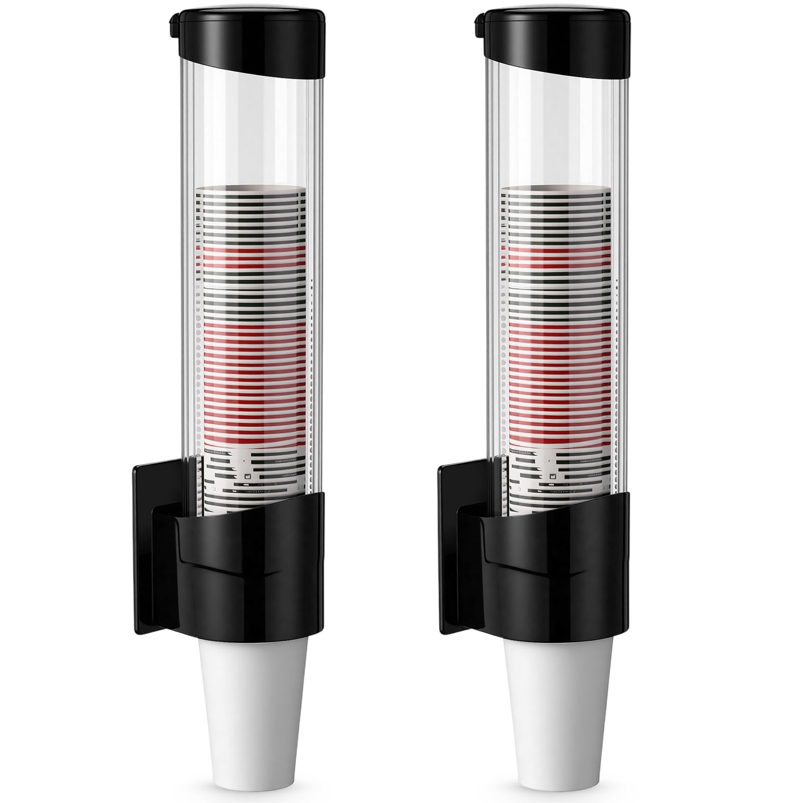 Photo 1 of Baderke 2 Pieces Cup Dispenser Pull Type Automatic Remover Fit 7 oz to 12 oz Plastic Water Machine Cup Holder Wall Mount Bathroom Home Office Hospital (Stylish)