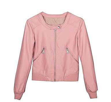 plus size pink leather jacket