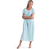 Miss Elaine Nightgown - Women's Long Tricot Nightgown, Short Flutter Sleeves, Comfortable Lightweight Fabric, Sleepwear