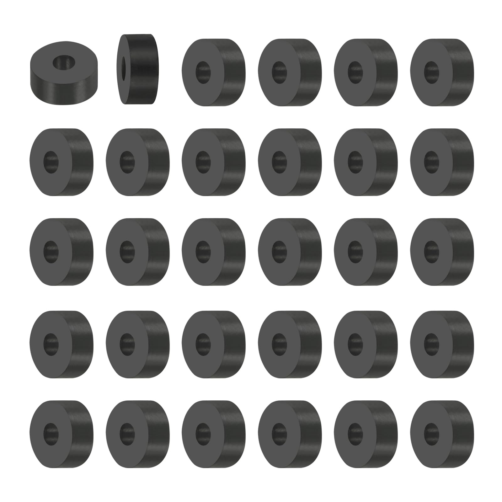 PATIKIL Multi Purpose Rubber Spacer, 30Pcs 6mm ID x 20mm OD x 8mm T Neoprene Round Anti-Vibration Isolation Pads Isolator Rubber Bushings Spacer Washer for HVAC Bolts Car Accessories