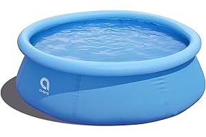 JLeisure Avenli 8 Foot x 25 Inch 2 to 3 Person Capacity Prompt Set Above Ground Inflatable Outdoor Backyard Swimming Pool, Blue
