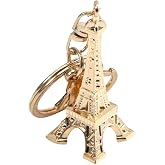 VOSAREA Eiffel Tower Keychain - Rust Resistant Strong Zinc Alloy - Vintage Souvenirs For Women Kids Travel: Golden Purse Charm French Present