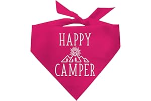 TEES & TAILS Happy Camper Dog Bandana (Hot Pink, OS 278)