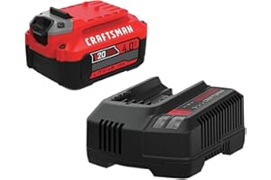 CRAFTSMAN V20 Battery and Charger, for Power Tool Kits and Outdoor Tools, 4.0 Ah, Lithium Ion Battery (CMCB204-CK)