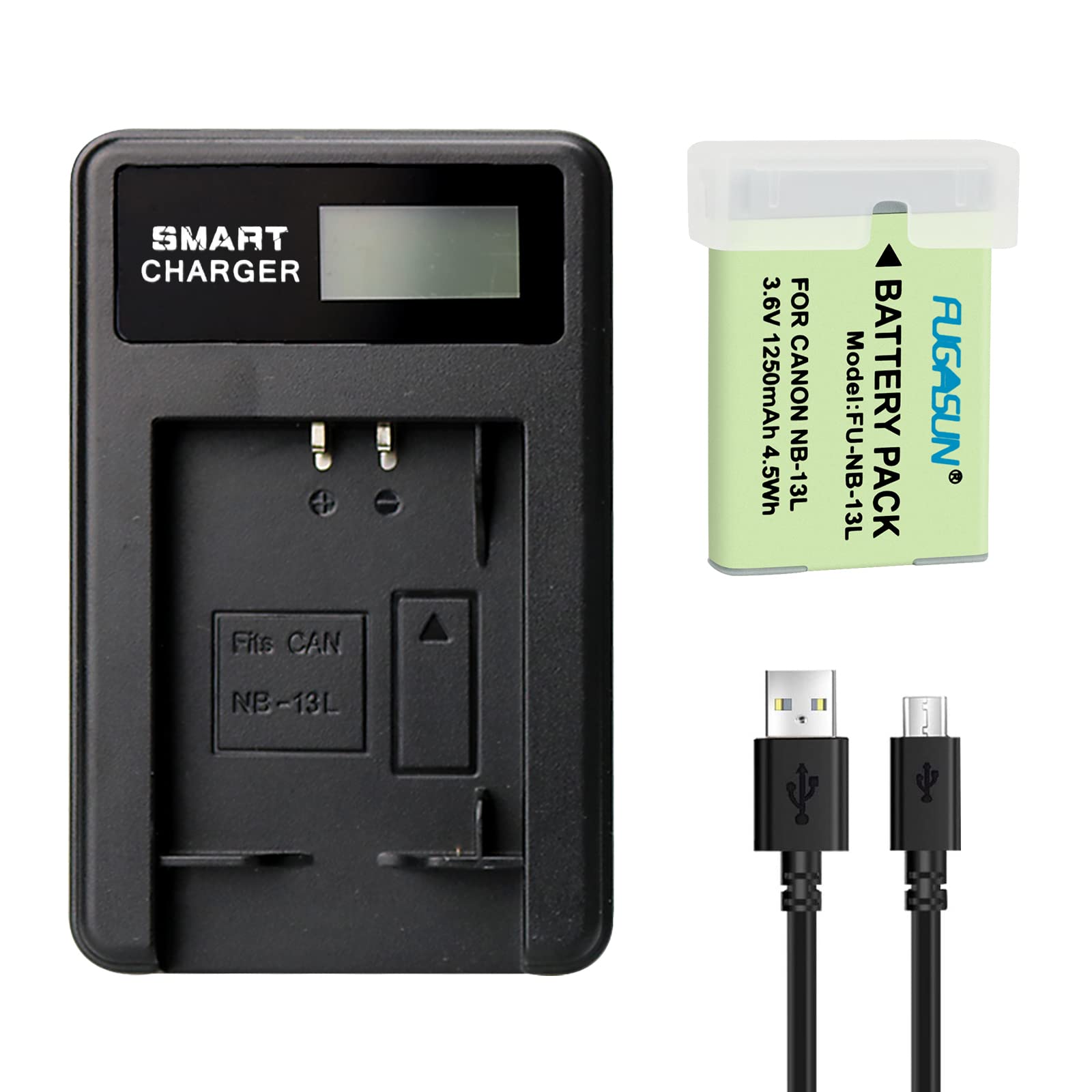 FUGASUN 1 pcs 1250mAh NB-13L NB13L Battery With Battery Charger for PowerShot G7 X Mark III,G7 X Mark II,G9 X Mark II,G1 X Mark III,G5 X,G5 X Mark II,G7 X,G9 X,SX620 HS,SX720 HS,SX730 HS,SX740 HS