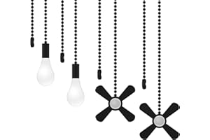 AIIGOU Ceiling Fan Pull Chains With Decorative, 4 Pieces Of Black Ceiling Fan Chain Extenders 13.6 Inches Fit All Standard Ceiling Fans And Light Fixtures，Pull Chain Extension With Connector.