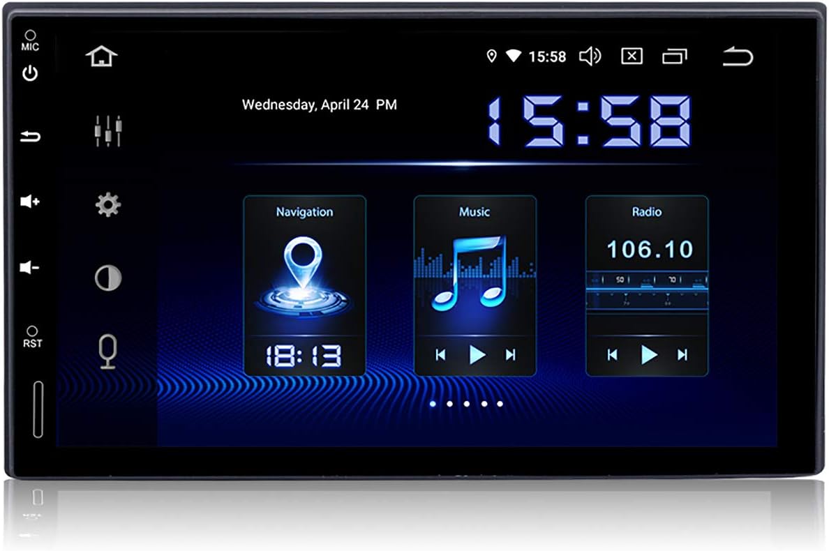 Dasaita 7 inch Touch Screen 2din Android 9.0 Car Stereo for Universal Radio GPS DSP System 4G Ram 64G ROM BT 5.0 15Band EQ Navigation Multimedia