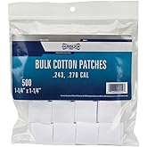 500-Count Cotton Gun Cleaning Patches - .38-.45 Caliber & .410/20 Gauge Bulk Patches For Firearm Maintenance