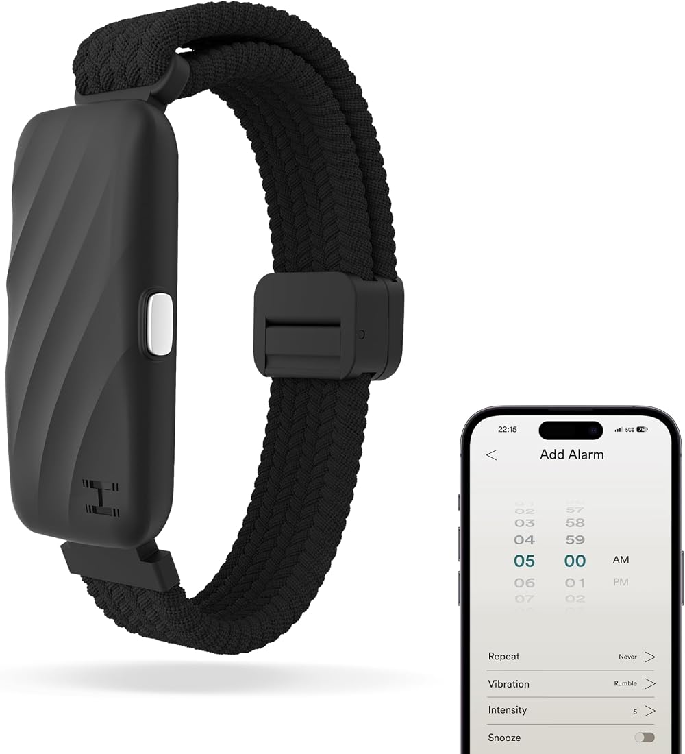 Homedics WakeBand Vibrating Alarm Wristband Black
