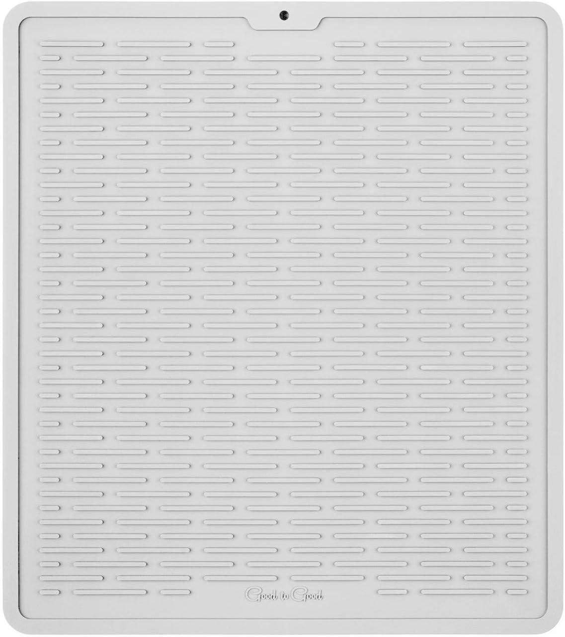 GOOD TO GOOD Silicone Dish Drying Mat - Kitchen Sink Organizer - Waterproof Countertop Mat - XL Light Gray Like White