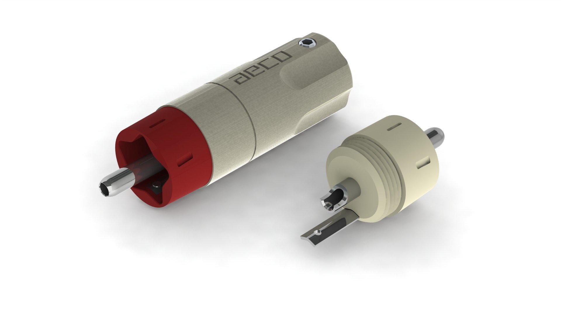 aeco RCA Plug ARP-4045R, 4pcs/1set, Rhodium Plating, Vacuum bag