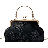 Women Evening Bag, Elegant Embroidery Butterfly Clutch Purse, Vintage Crossbody Shoulder Bag, Bridal Wedding Handbag