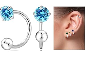 VDKIDKT Tiny 3mm Silver Birthstone Earrings for Women Teen Girls Small Huggie Half Hoop Earrings Tiny Cartilage Hypoallergeni