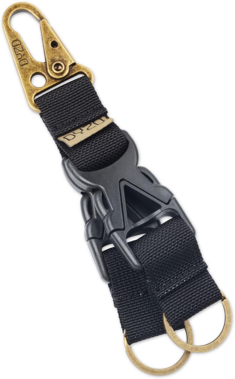 outdoor key holder on Dyzd Tactical Gear Keychain Clip 100 Nylon Belt Key Chain Tactical Key Holder Quick Release Buckle Key Ring Outdoor Keychain Sports Outdoors Accessories