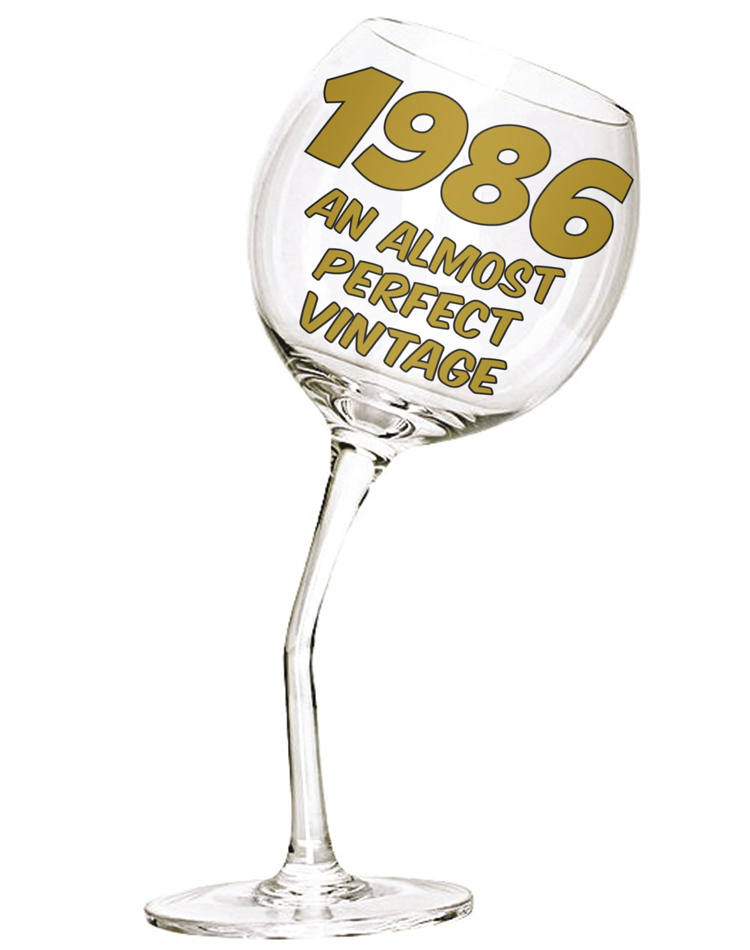 1983 an Almost Perfect Vintage, Crooked Stem Wine Glass, 40th Birthday - 40 Years Old Gifts