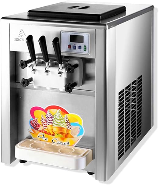 Amazon.de 18L/H Gewerbliche 3 Geschmack Ice Cream Maker Weiche Eis zu Maschine Edelstahl Eis