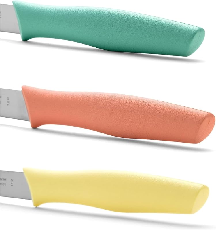 Nova, Set Coltello Sbucciare, Acciaio Inossidabile NITRUM 85 mm, Manico Polipropilene in 3 colori