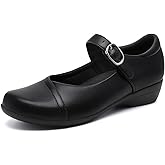 Athlefit Women's Mary Jane Round Toe Flats