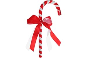 FUOYLOO Bowknot Candy Cane Prop for Photo Booth Party, Plastic Cosplay Cane Accessory for Valentine's Day