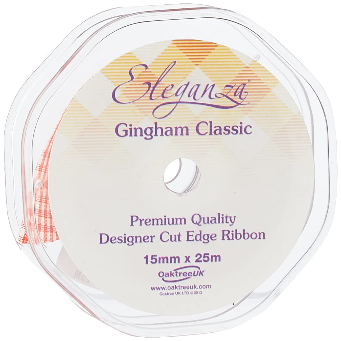 Eleganza Gingham Classic 15mm x 25m Red No.16