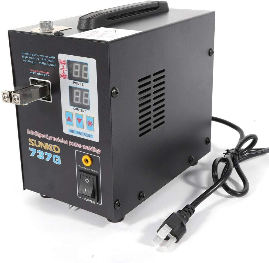 Battery Spot Welder Hand Held 737G Battery Spot Welder Welding Welding Machine AC 110V Soldering Equipment with Pulse & Current Display Welder