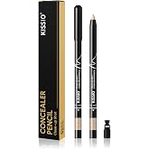 KISSIO Concealer Pencil,Under Eye Concealer,Cover Acne and Freckles | Brightener,Makeup Pencil with Sharpener,Fine Tip,Waterproof,Long-lasting,Cream