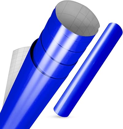 vgoltd Gloss Self-Adhesive Vinyl Wrap Brilliant Blue 60x200 cm Furniture Sticker