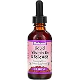Bluebonnet Nutrition Liquid Vitamin B12 & Folic Acid, for Energy Boost*, Soy-Free, Gluten-Free, Dairy-Free, Vegan, 400 mcg of Folic Acid & 1000 mcg of Vitamin B12 Per Serving, 2 fl oz, 59 Servings
