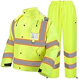 TICONN Hi Vis Rain Jacket and Pants, Waterproof