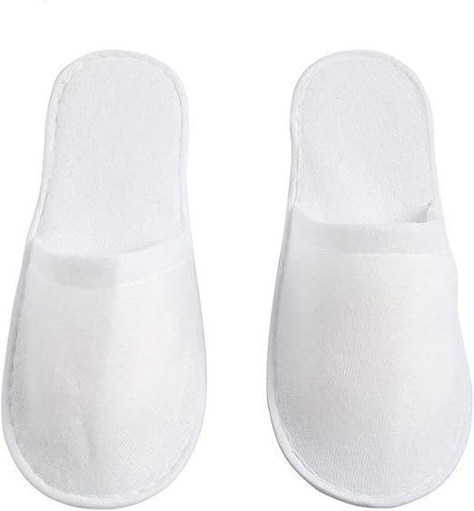 QuiCi 20 Pairs Disposable Closed Toe Guest Slippers Terry Hotel SPA