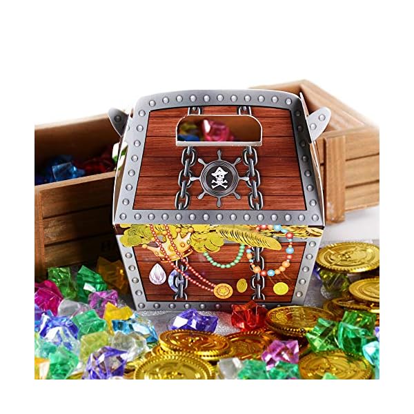MEJOSER 30 Stück (8x4x10.5cm) Piraten Schatztruhe Schatzkiste Kindergeburtstag Pirat Schatzkiste Piraten Gastgeschenk für Piraten Party Mitgebsel Give-Aways – Bild 6